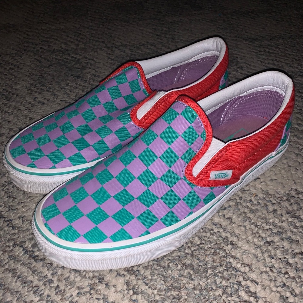Colorful checkered vans